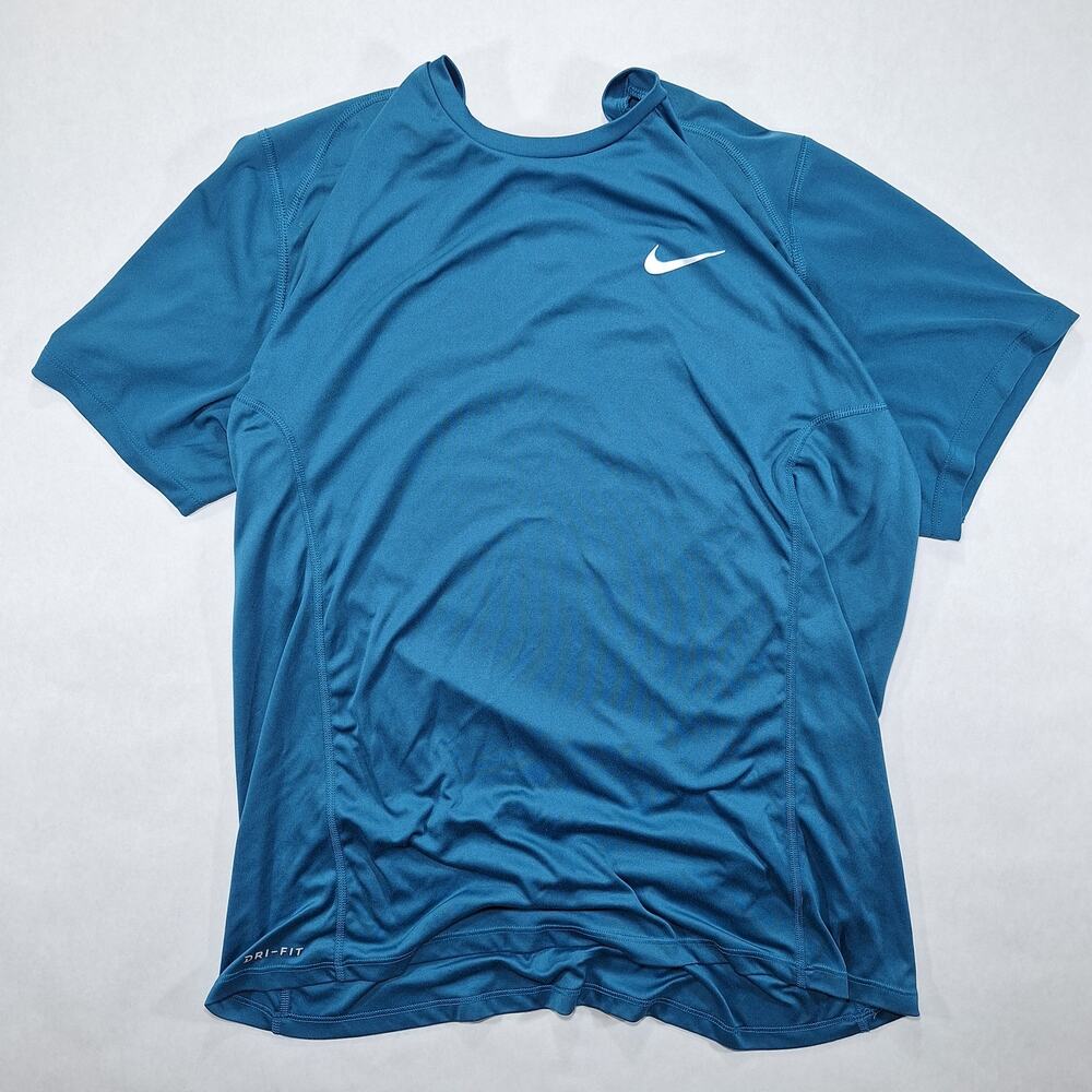 Nike Running Dri-Fit Men's Large Blue Active Short Sleeve Crew Neck T-Shirt